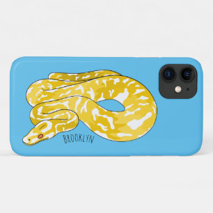 Burmese python snake cartoon illustration iPhone 11 case