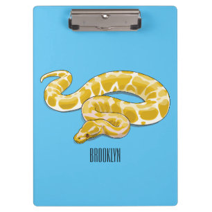 Burmese python snake cartoon illustration clipboard