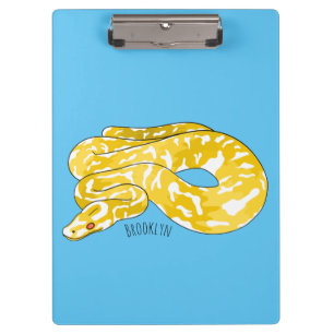 Burmese python snake cartoon illustration clipboard