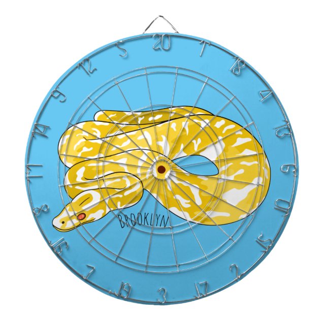 Burmese python snake cartoon illustration dartboard (Front)