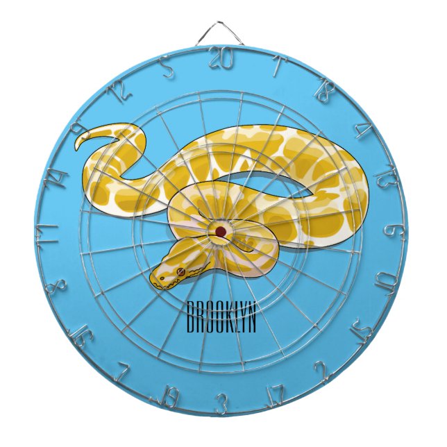 Burmese python snake cartoon illustration dartboard (Front)