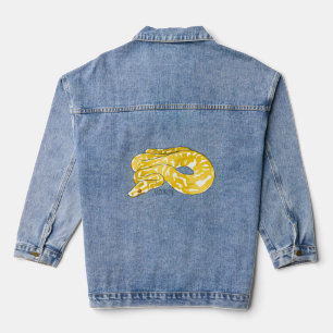 Burmese python snake cartoon illustration denim jacket