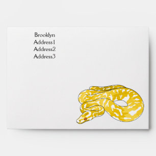 Burmese python snake cartoon illustration envelope