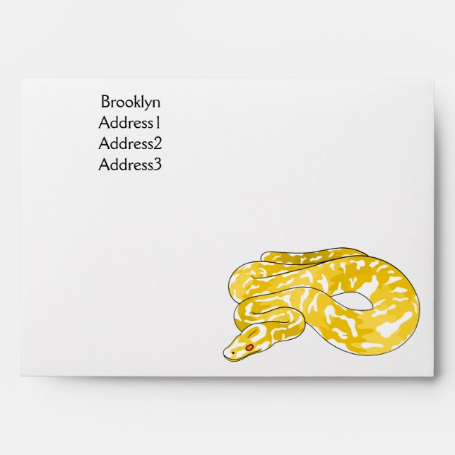 Burmese python snake cartoon illustration  envelope (Front)