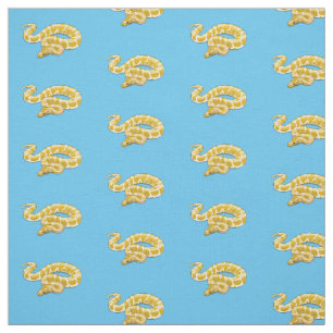 Burmese python snake cartoon illustration fabric