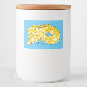 Burmese python snake cartoon illustration  food label