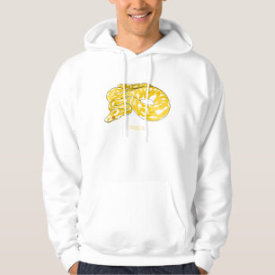 Burmese python snake cartoon illustration hoodie