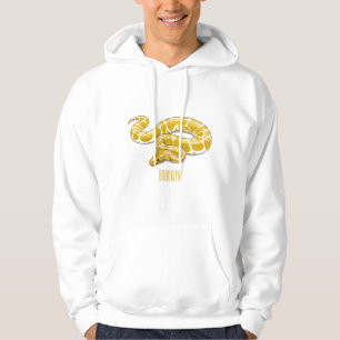 Burmese python snake cartoon illustration hoodie
