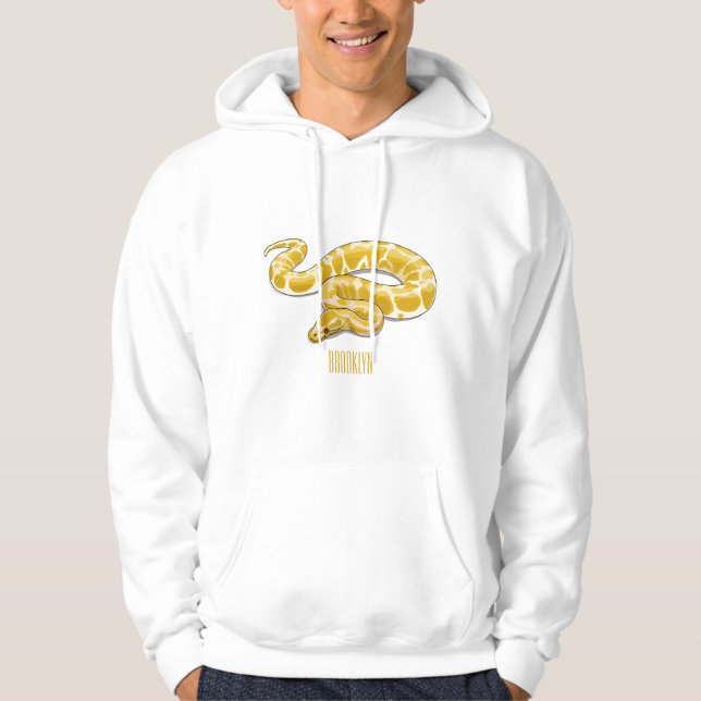 Burmese python snake cartoon illustration hoodie (Front)