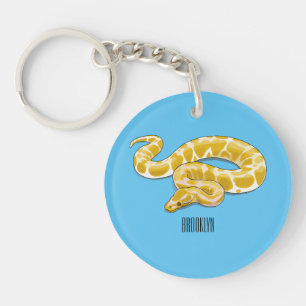 Burmese python snake cartoon illustration key ring