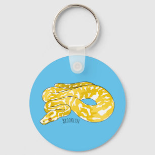 Burmese python snake cartoon illustration key ring