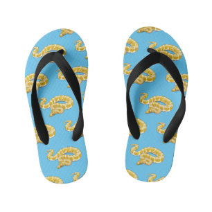 Burmese python snake cartoon illustration kid's thongs