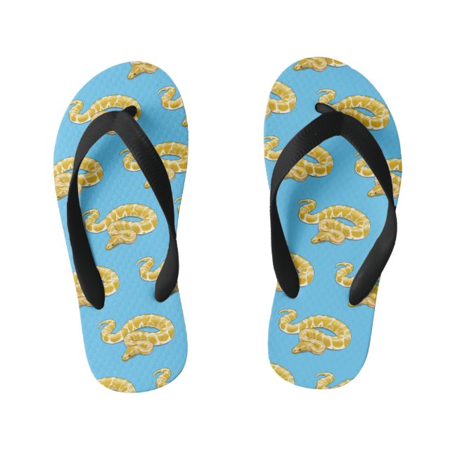 Burmese python snake cartoon illustration kid's thongs (Footbed)