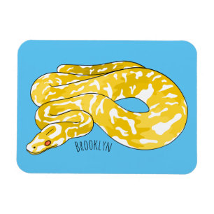 Burmese python snake cartoon illustration magnet