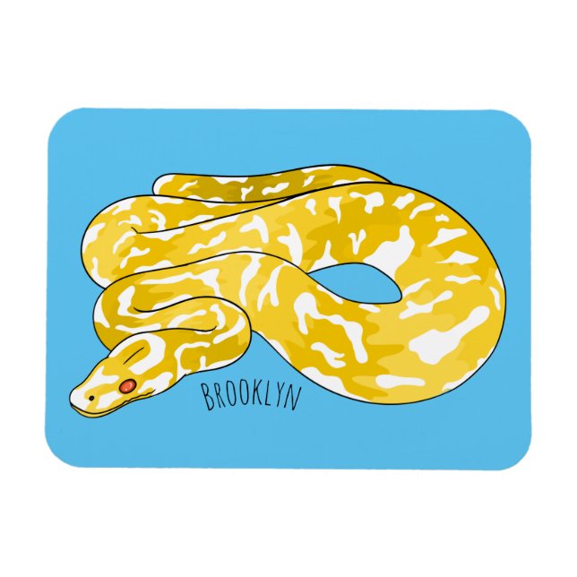 Burmese python snake cartoon illustration  magnet (Horizontal)