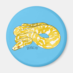 Burmese python snake cartoon illustration magnet