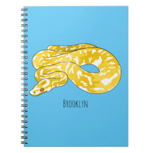 Burmese python snake cartoon illustration notebook