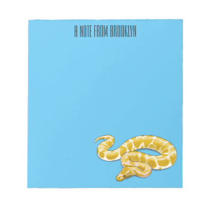 Burmese python snake cartoon illustration notepad