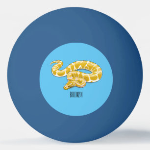 Burmese python snake cartoon illustration ping pong ball