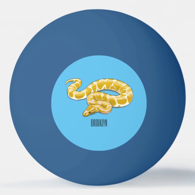 Burmese python snake cartoon illustration ping pong ball (Front)