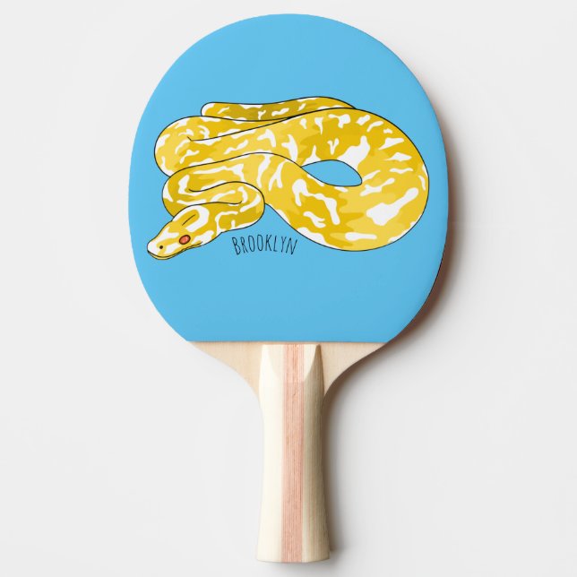 Burmese python snake cartoon illustration ping pong paddle (Front)