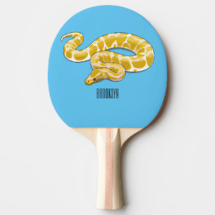 Burmese python snake cartoon illustration ping pong paddle