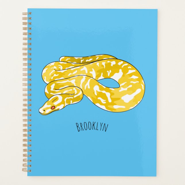 Burmese python snake cartoon illustration  planner (Front)
