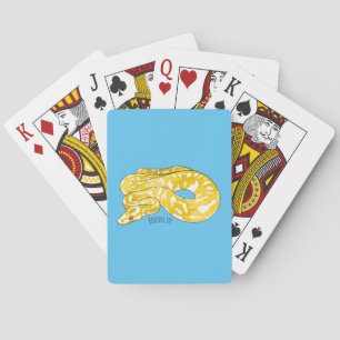 Burmese python snake cartoon illustration playing cards
