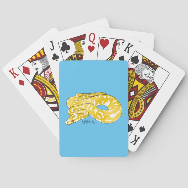 Burmese python snake cartoon illustration playing cards (Back)