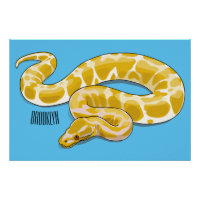 Burmese python snake cartoon illustration