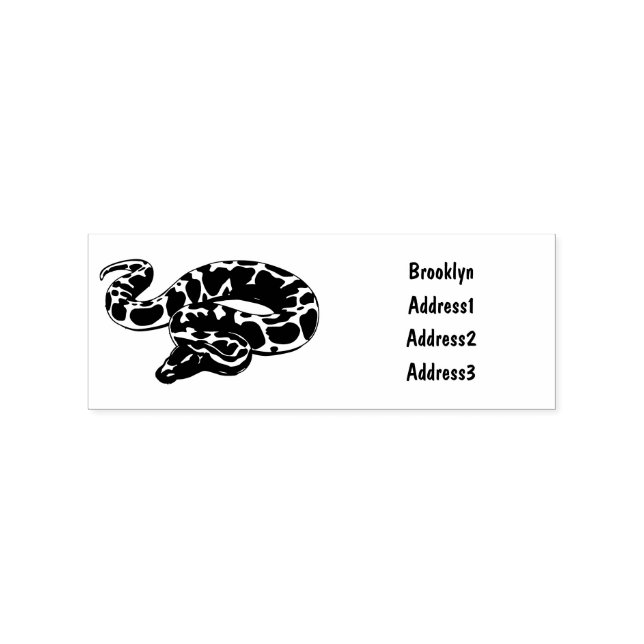 Burmese python snake cartoon illustration rubber stamp (Imprint)