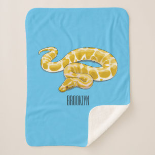 Burmese python snake cartoon illustration sherpa blanket
