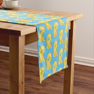Burmese python snake cartoon illustration short table runner