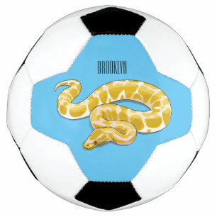 Burmese python snake cartoon illustration soccer ball