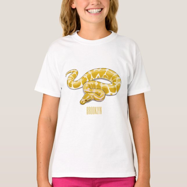 Burmese python snake cartoon illustration T-Shirt (Front)