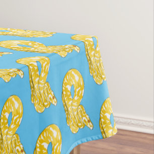 Burmese python snake cartoon illustration tablecloth