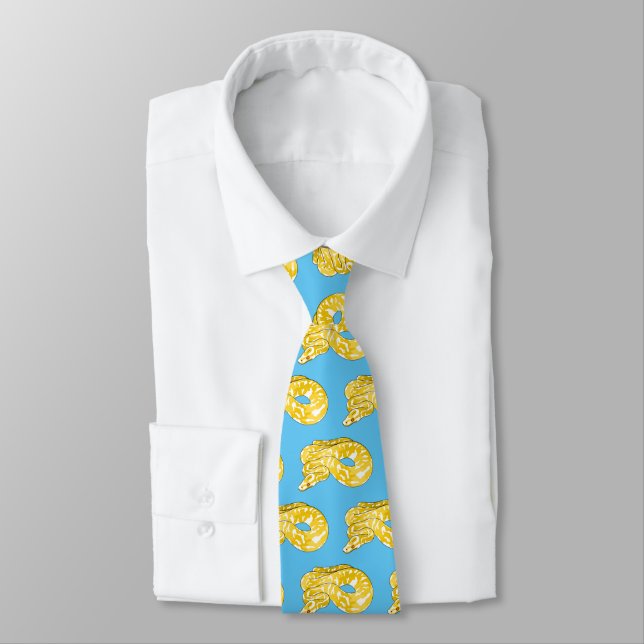 Burmese python snake cartoon illustration  tie (Tied)