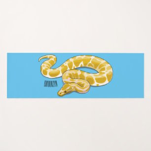 Burmese python snake cartoon illustration yoga mat