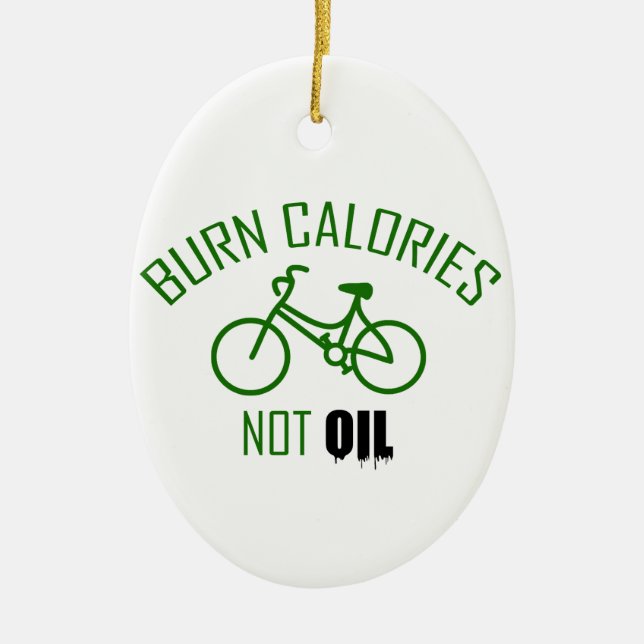 Burn Calories Not Oil Ceramic Tree Decoration (Front)