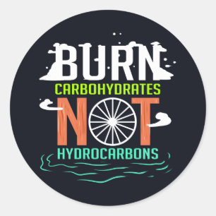 Burn Carbohydrates Not Hydrocarbons Climate Change Classic Round Sticker