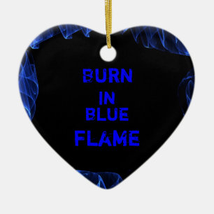 Burn in blue flame ceramic tree decoration