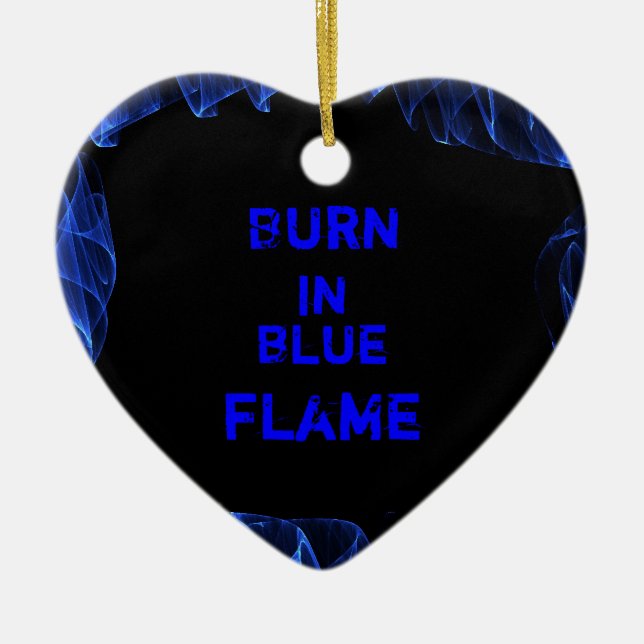 Burn in blue flame ceramic tree decoration (Front)