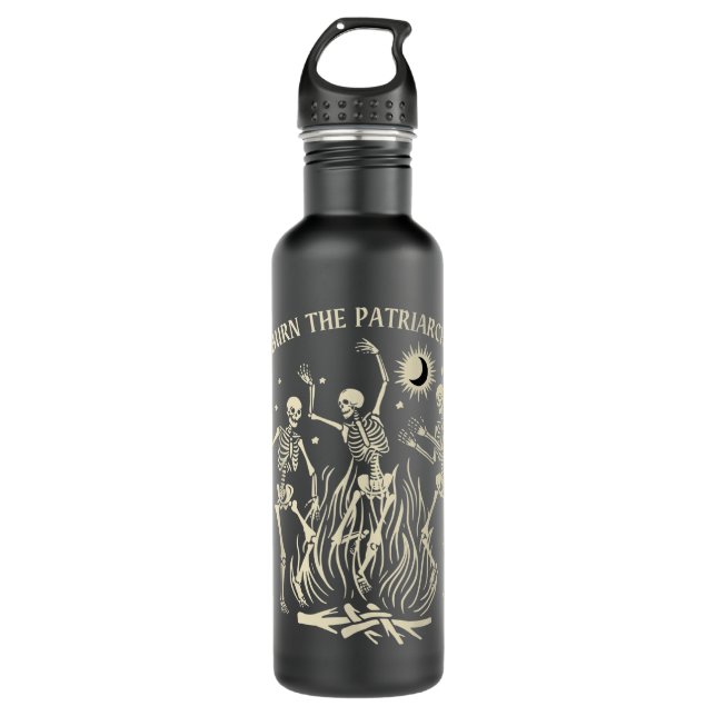 Burn The Patriarchy, Funny Feminist Halloween 710 Ml Water Bottle (Front)