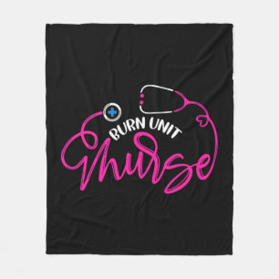 Burn Unit Nurse- Funny Nursing quote - hipster nur Fleece Blanket