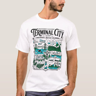 Burnaby British Columbia Canada Skyline Mountain V T-Shirt