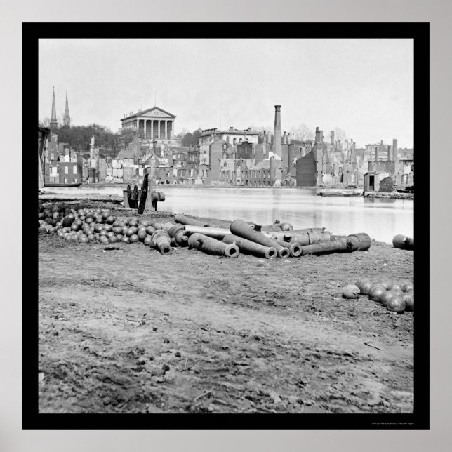 Burned District and Capitol in Richmond, VA 1865 Poster (Front)