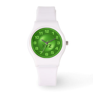 Burned Green Custom Initials watches