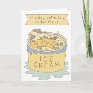 Burned Out Badger in Ice Cream Tub Card