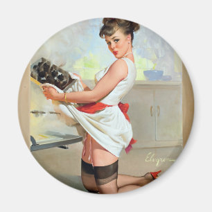 Burned Pin Up Magnet