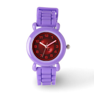 Burned Red Custom Initials watches